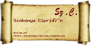 Szobonya Ciprián névjegykártya